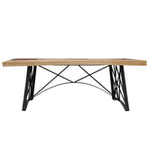 Torrance Iron Base Large Farmhouse Industrial Dining Table